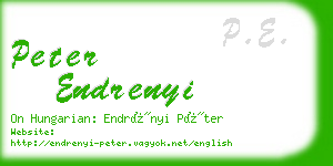 peter endrenyi business card